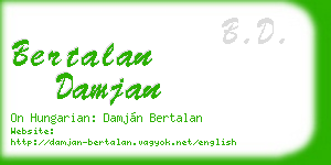 bertalan damjan business card